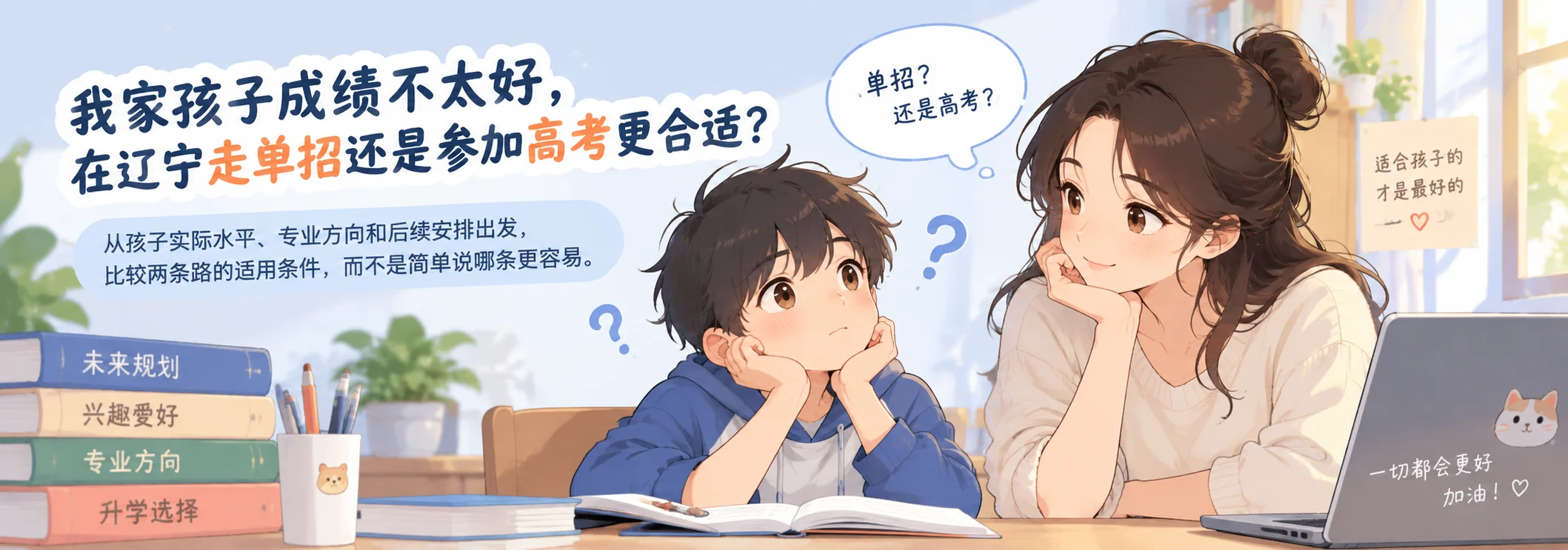 我家孩子成绩不太好，在辽宁走单招还是参加高考更合适？