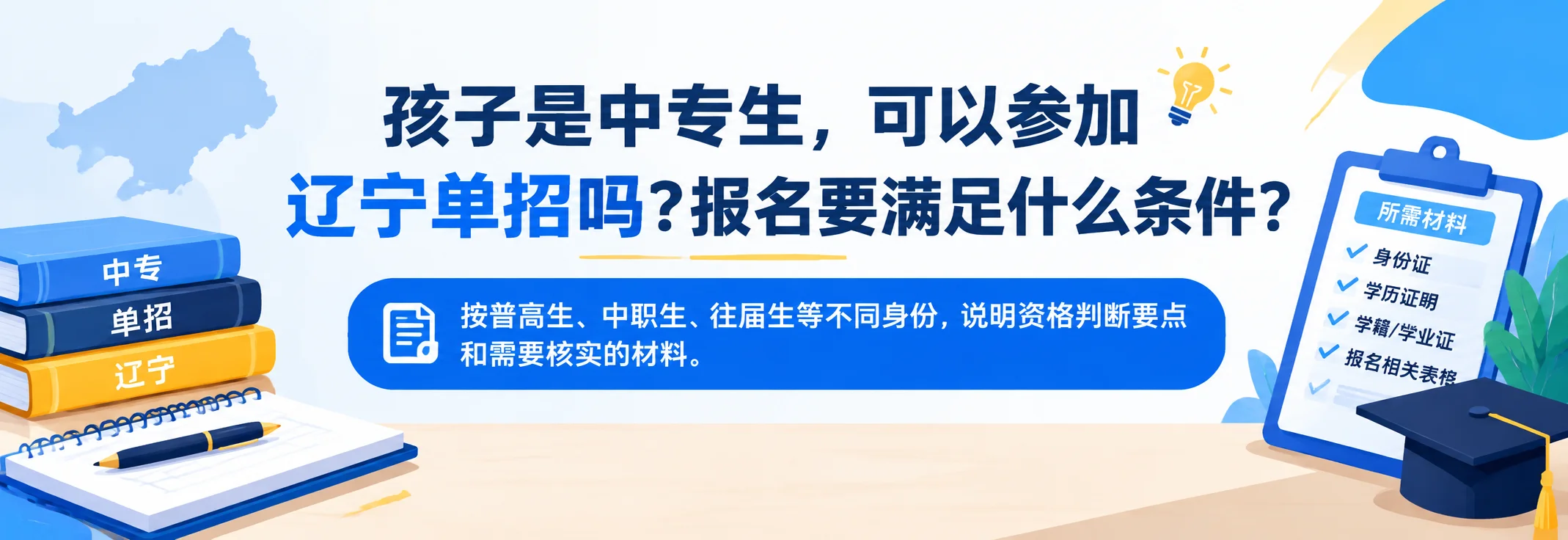 孩子是中专生，可以参加辽宁单招吗？报名要满足什么条件？