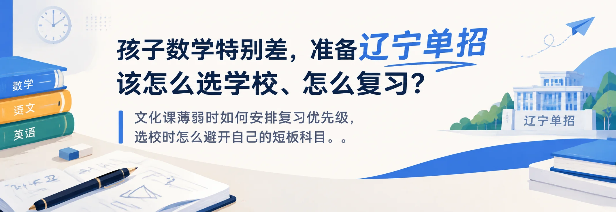 孩子数学特别差，准备辽宁单招该怎么选学校、怎么复习？